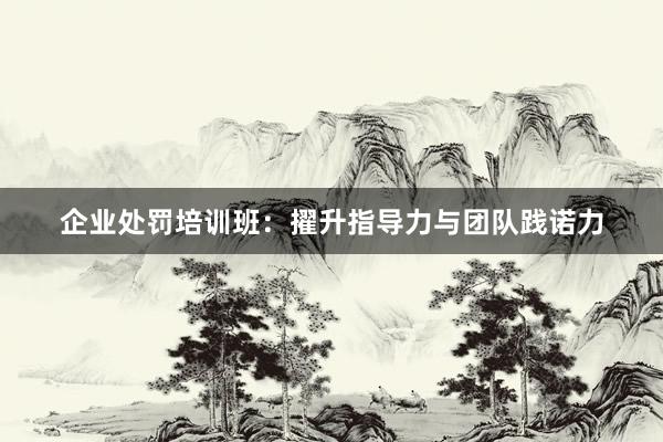 企业处罚培训班：擢升指导力与团队践诺力